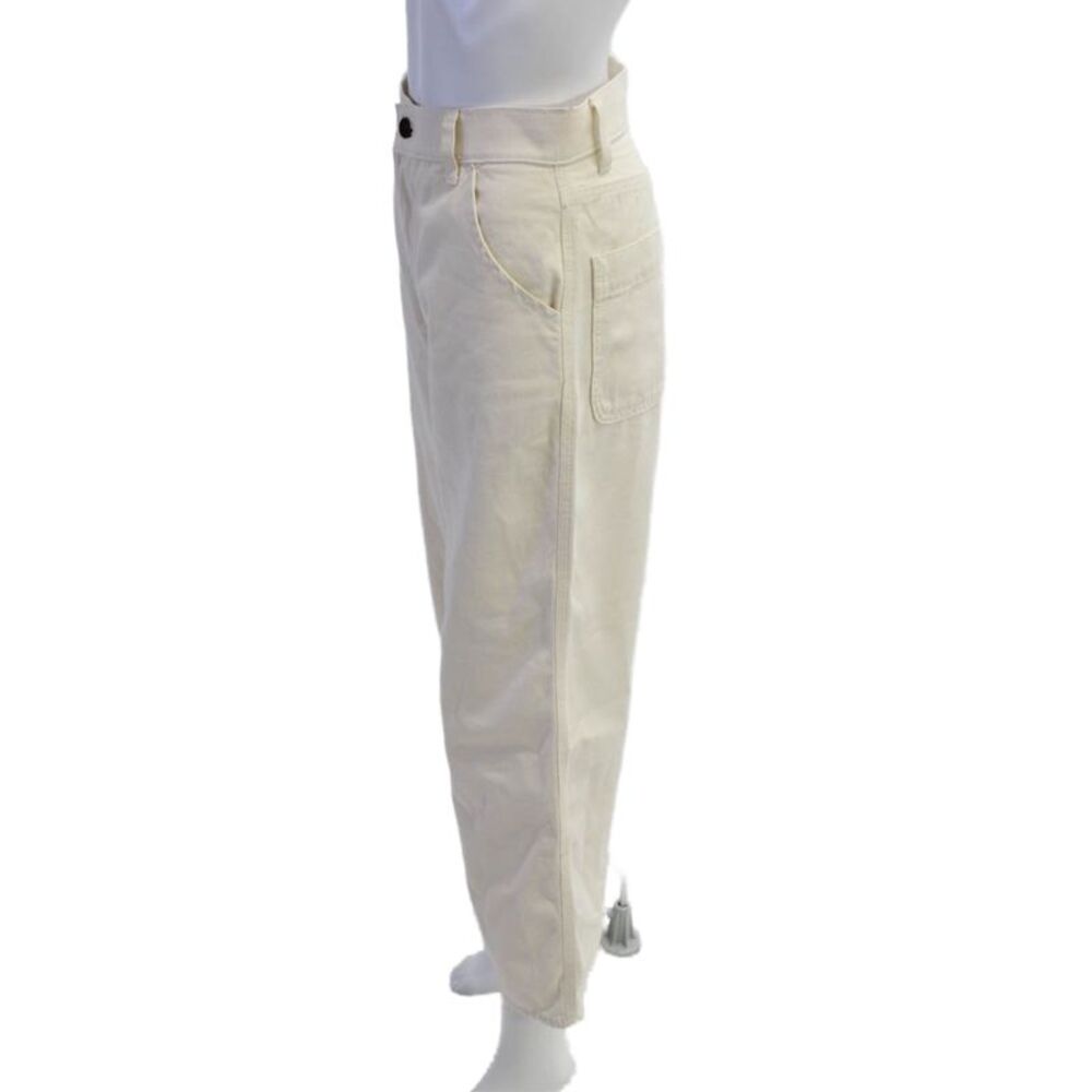6397 Unisex Cropped Chino Pants Beige 100% Cotton Size 24 - Picture 2 of 5